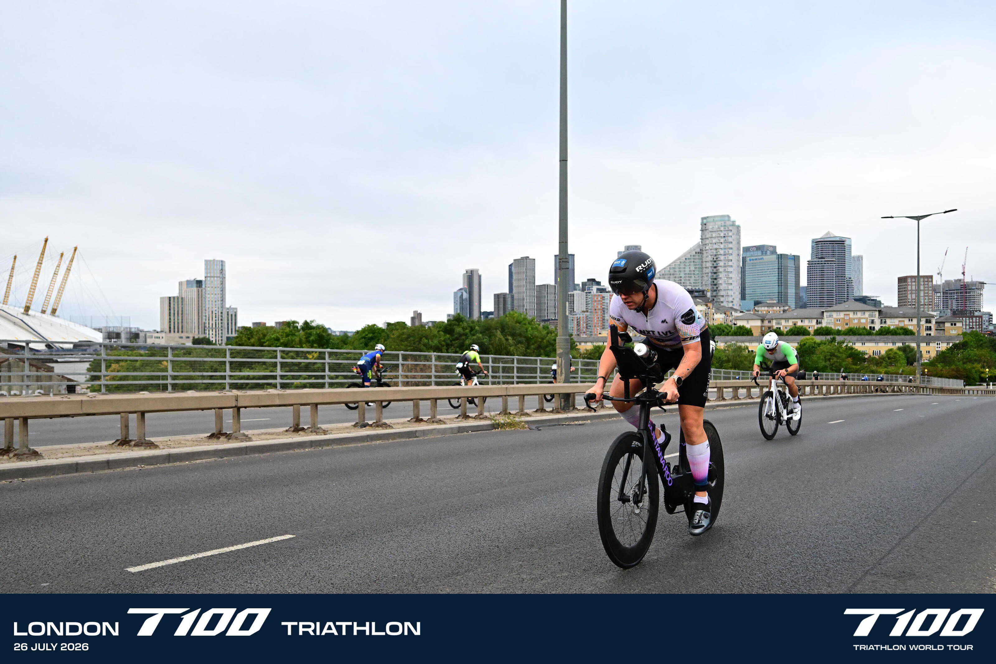Dr. Hawes competing on the bike leg of the London triathlon
