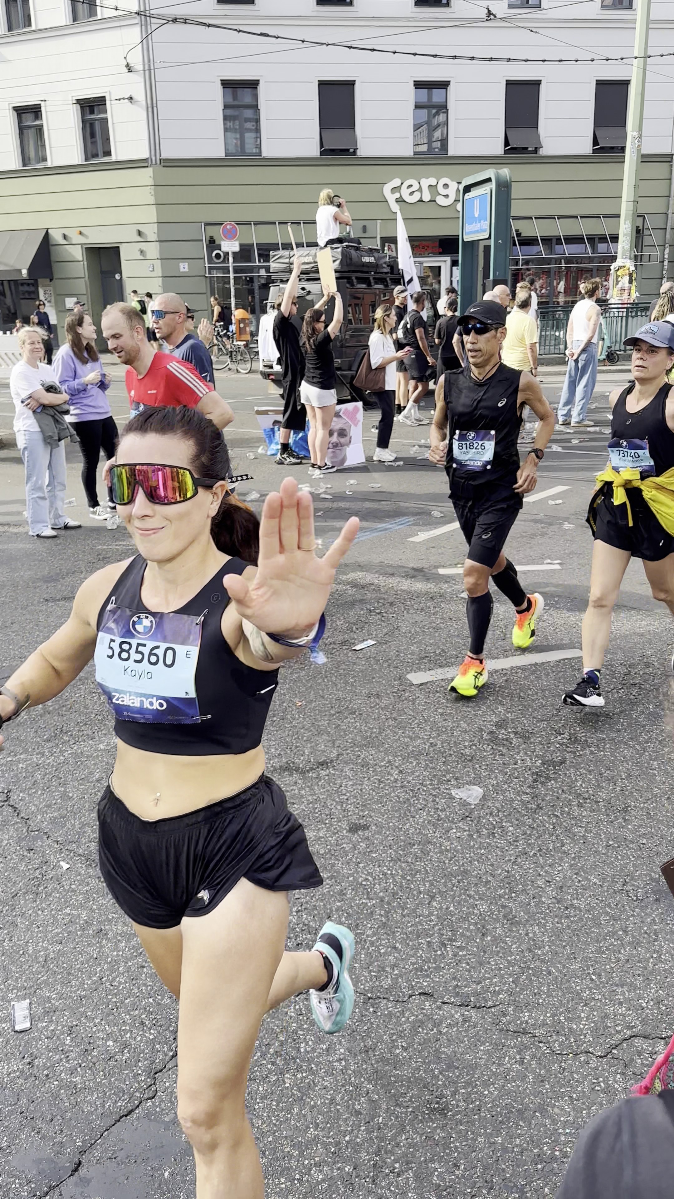 Kayla Dudick running the Berlin Marathon